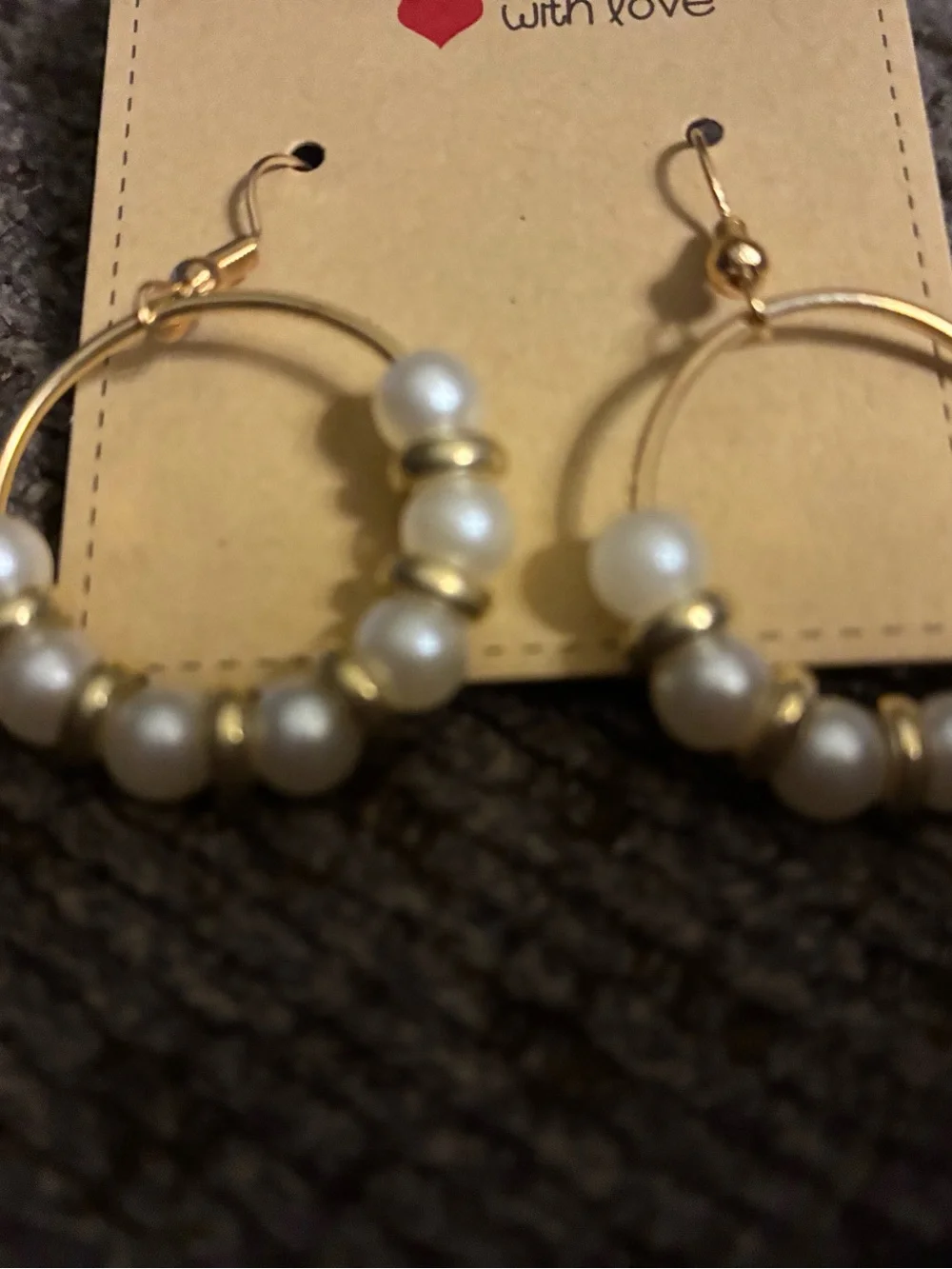 Handmade Gold Pearl Hoop Earrings